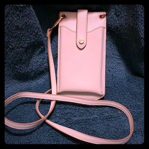 Cross body wallet/phone case in white leather